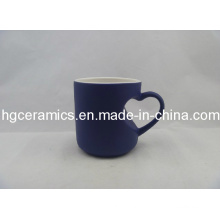 Heart Handle Color Change Mug Blue